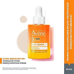 Avene Ultra Serum SPF 50+ Aydınlatıcı Etkili UVA,UVB ve Mavi Işık Karşıtı Güneş Koruyucu Serum 30 ml - Avene