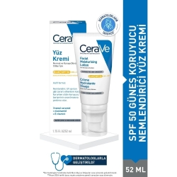 Cerave Güneş Koruma Faktörlü Yüz Kremi SPF50 52ml - CeraVe